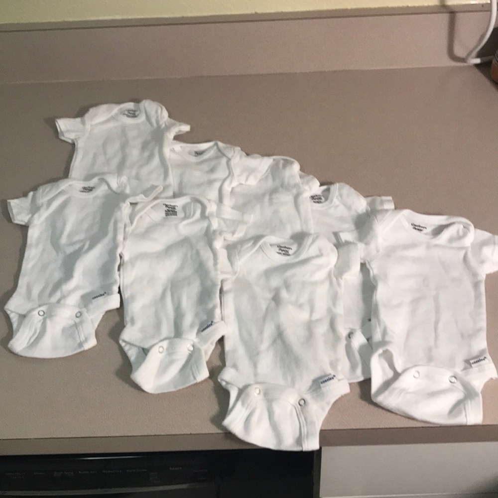 Gerber organic white onesies